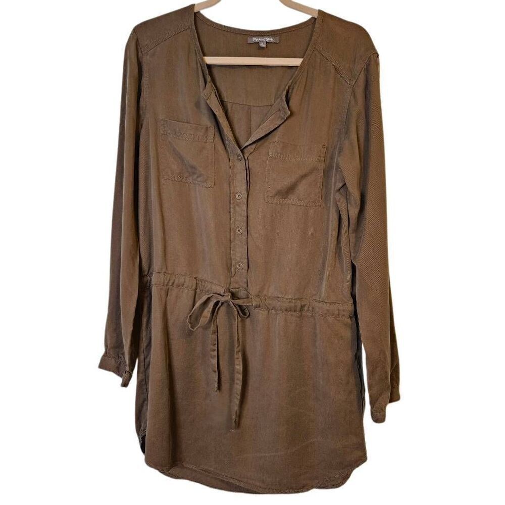 Michael Stars shirt dress, army green.  Size L.